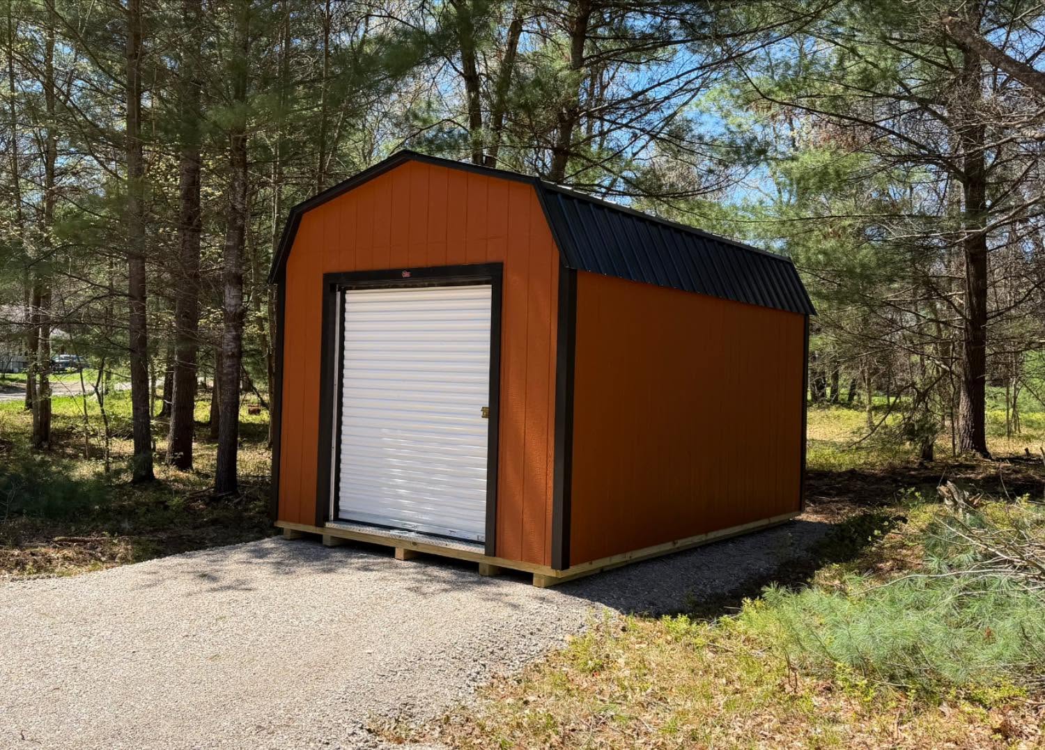 10x16 barn shed, orange