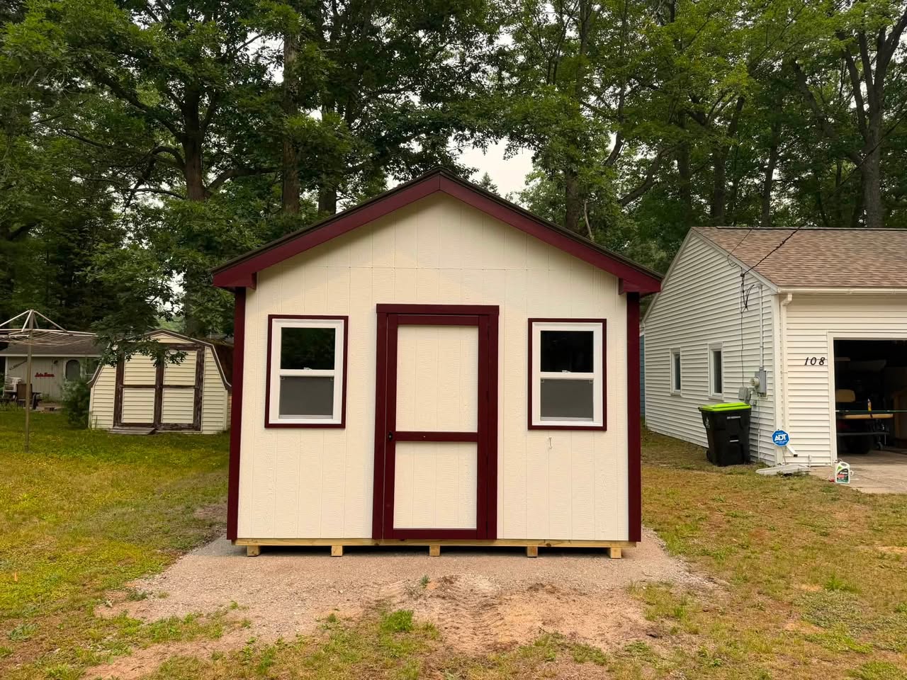 12x16 gable shed, front view