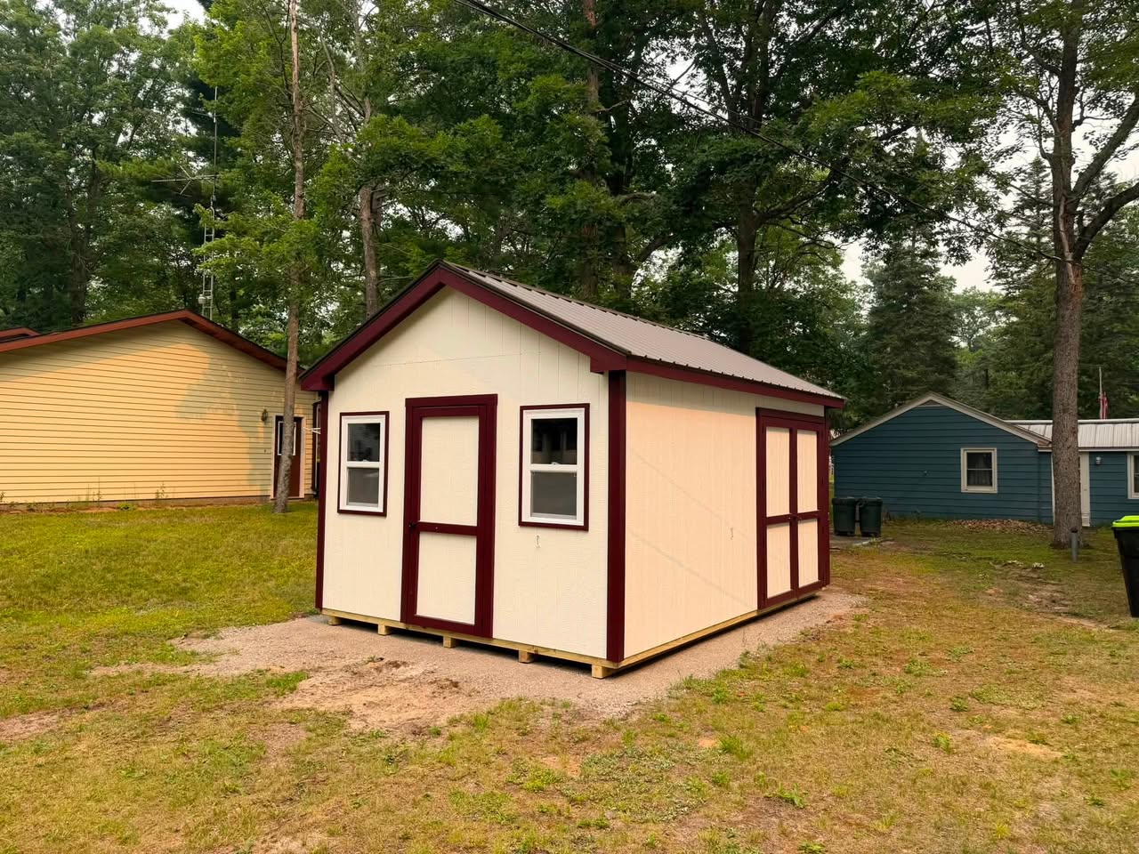 12x16 gable shed, front-right view