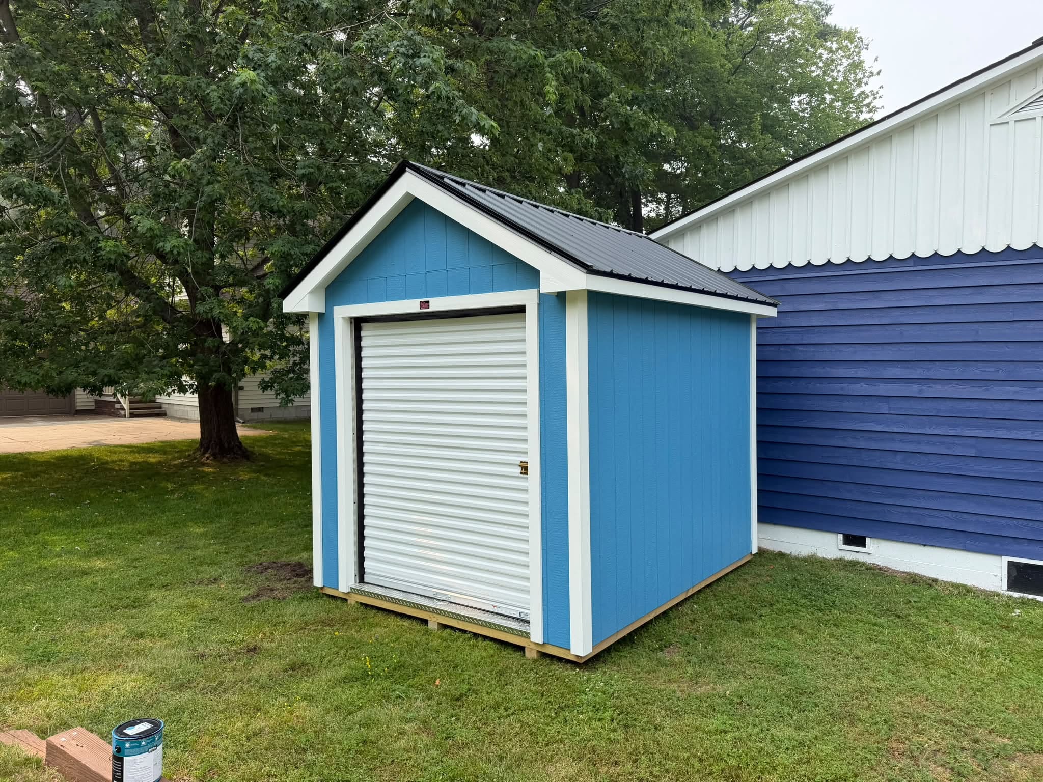 8x10 gable shed, blue